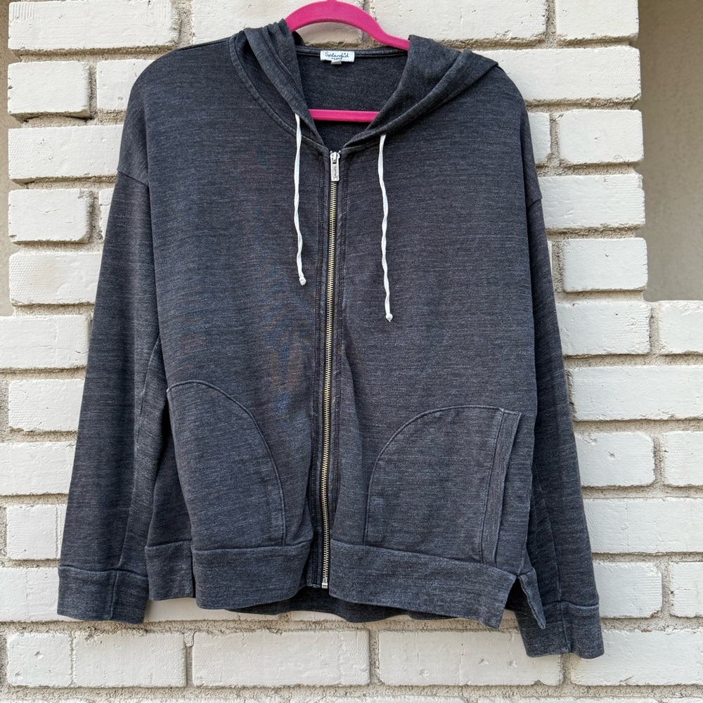 Splendid Ultra Thin Hoodie in Dark Heather Gray - Size XL